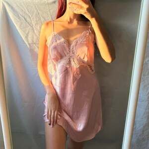 Vintage Victoria's Secret Gold Label Lace Slip Dress, Pink Satin, Size M